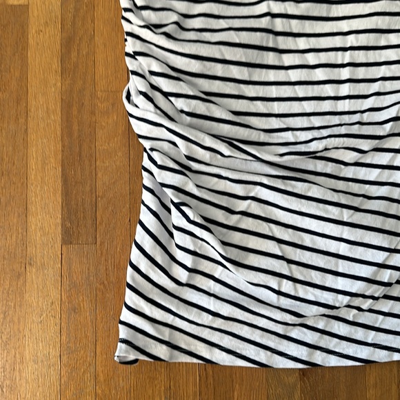 *last day 5/12!* BTFBM | Women’s white and navy striped, side rouched, dress - Picture 15 of 16